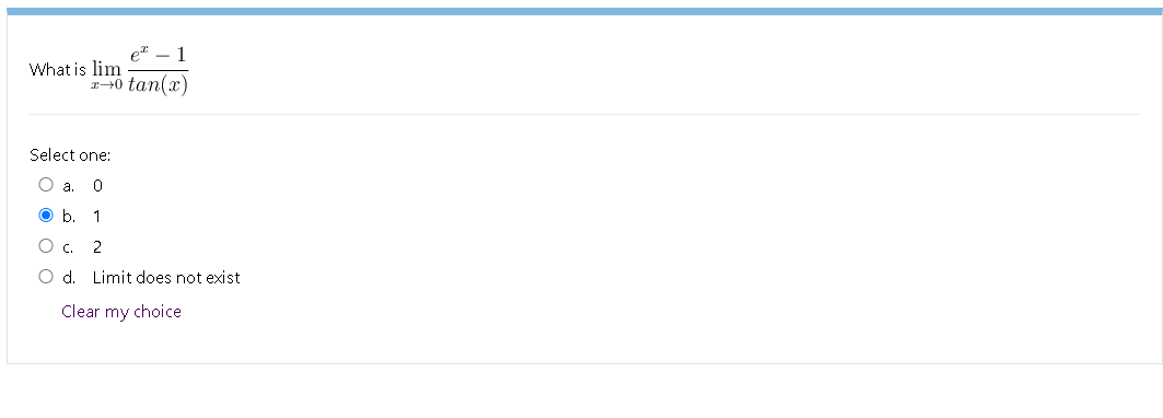 Select one: Oa. O b. Oc. 2 O d. Limit does not