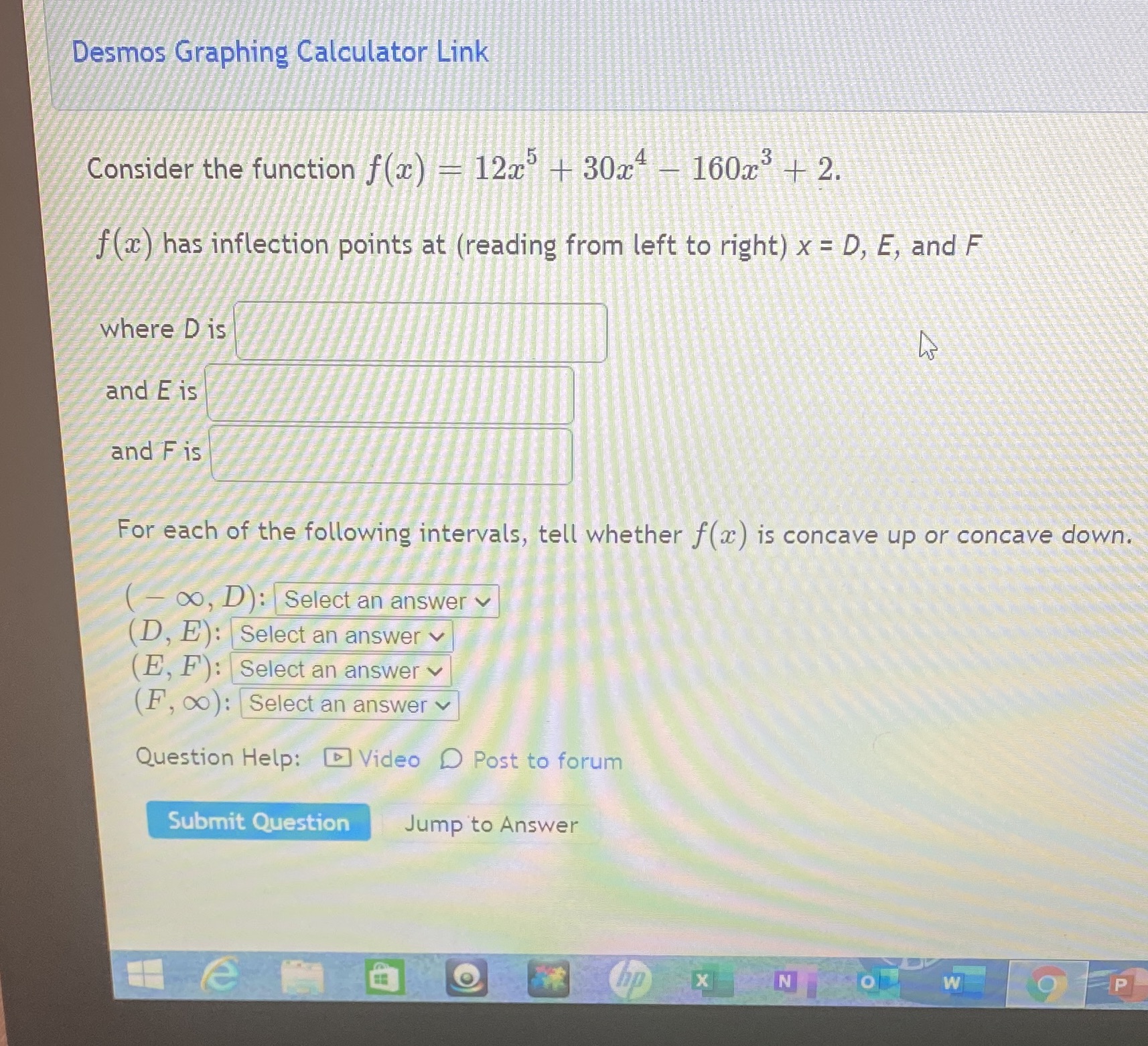  Desmos Graphing Calculator Link Consider the function f(x) - 12x +