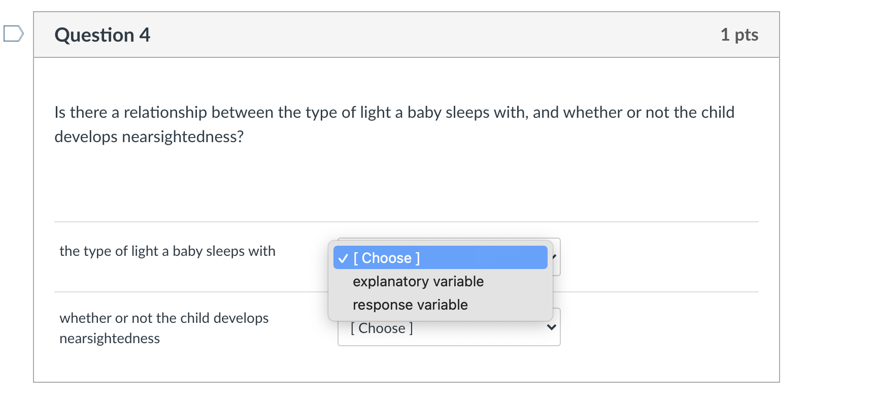 variable and which is the response variable. Note that we can only