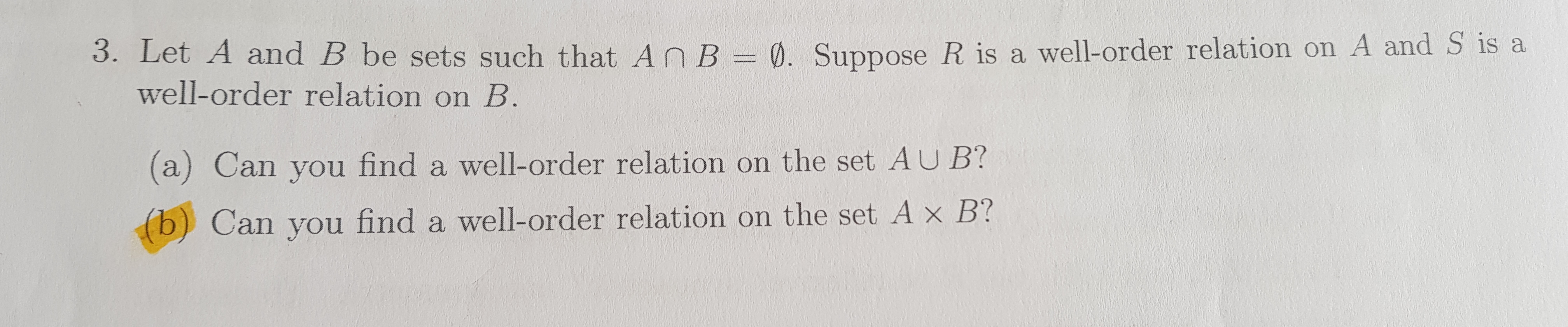 Question: 3. Let A and B be sets such that An