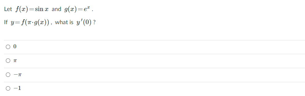 s=hofog, what is s'(x) ? O 5ez sin* (ex) cos(ex) O 5e