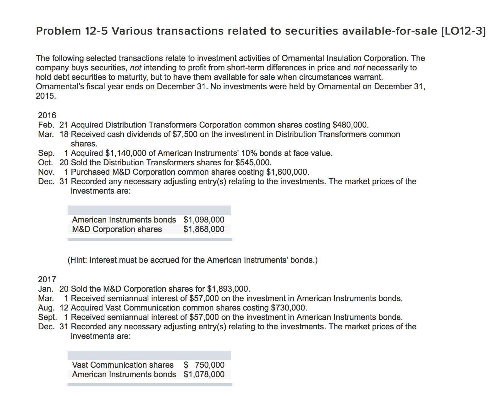  Intermediate Accounting Chapter 12 Homework. I left the screenshots there. It's