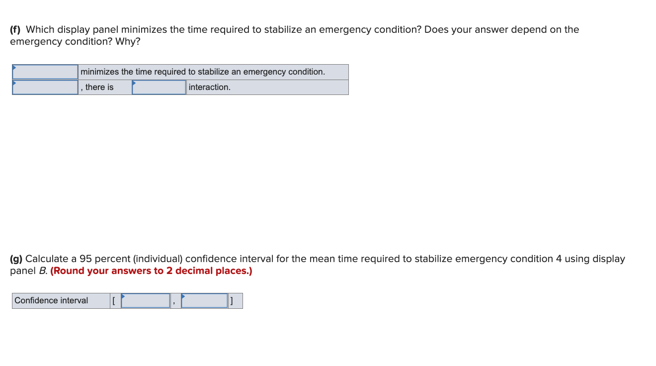 were randomly assigned to each display panel?emergency condition combination. The time (in