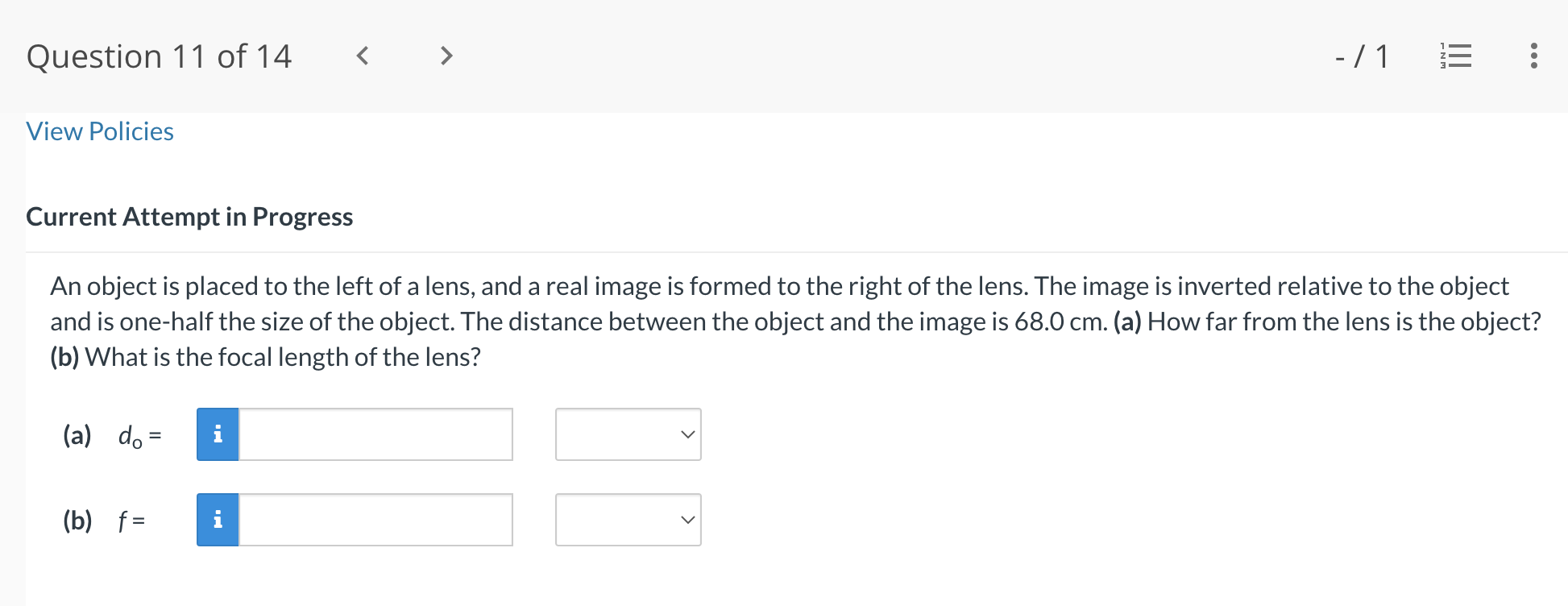  Question 11 of14 - /1 E View Policies Current Attempt in