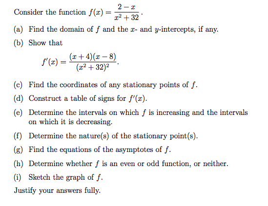 32 (a) Find the domain of f and the r- and y-intercepts,