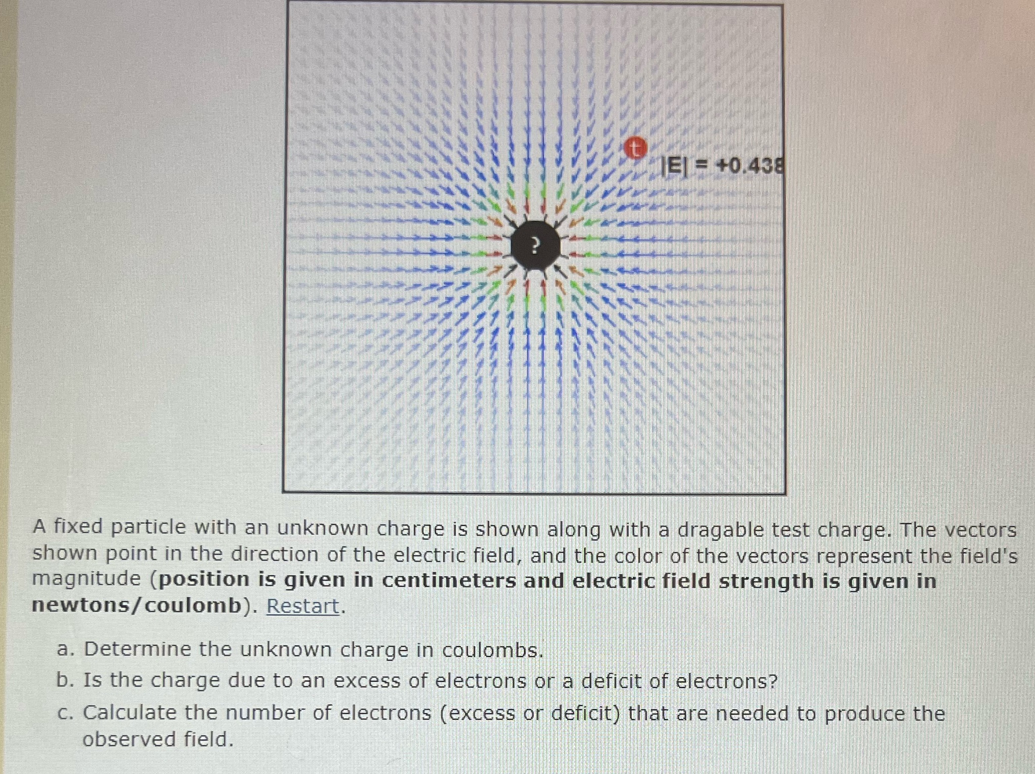 Stimulation link: compadre.org/Physlets/electromagnetism/prob23_1.cfm IE| = +0.438 A fixed particle with an