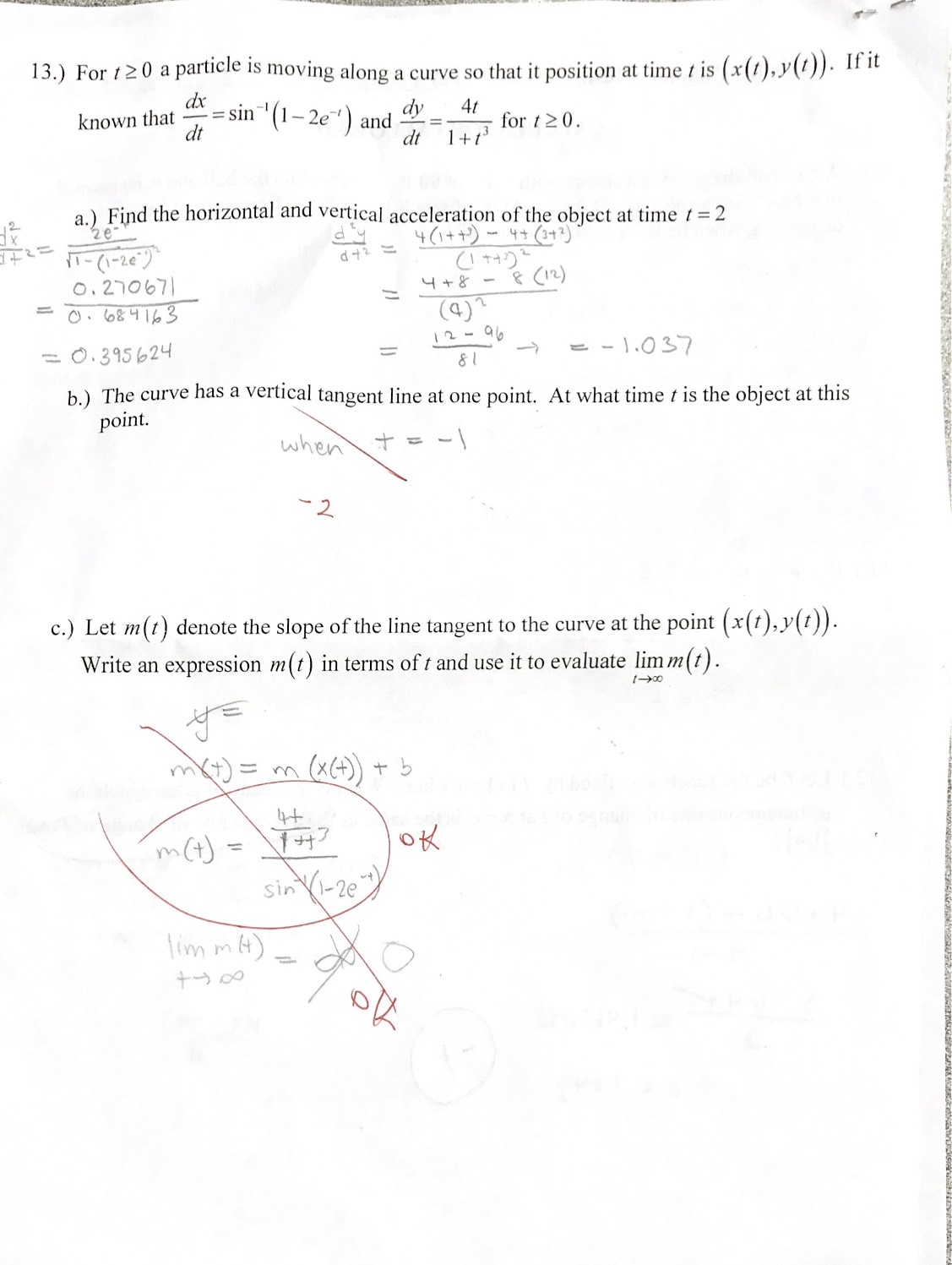  Can you please help me solve this calculus question. I tried