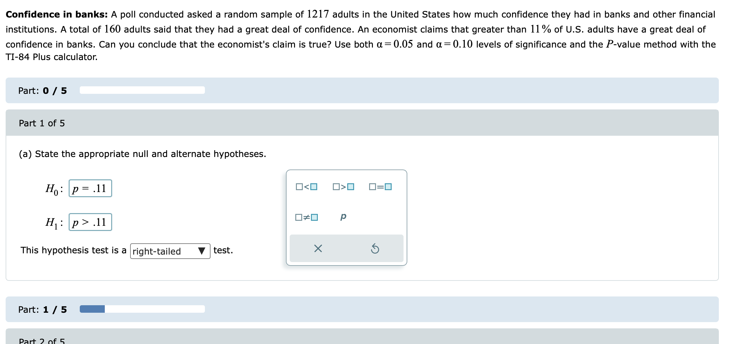 Confidence in banks: A poll conducted asked a random sample of
