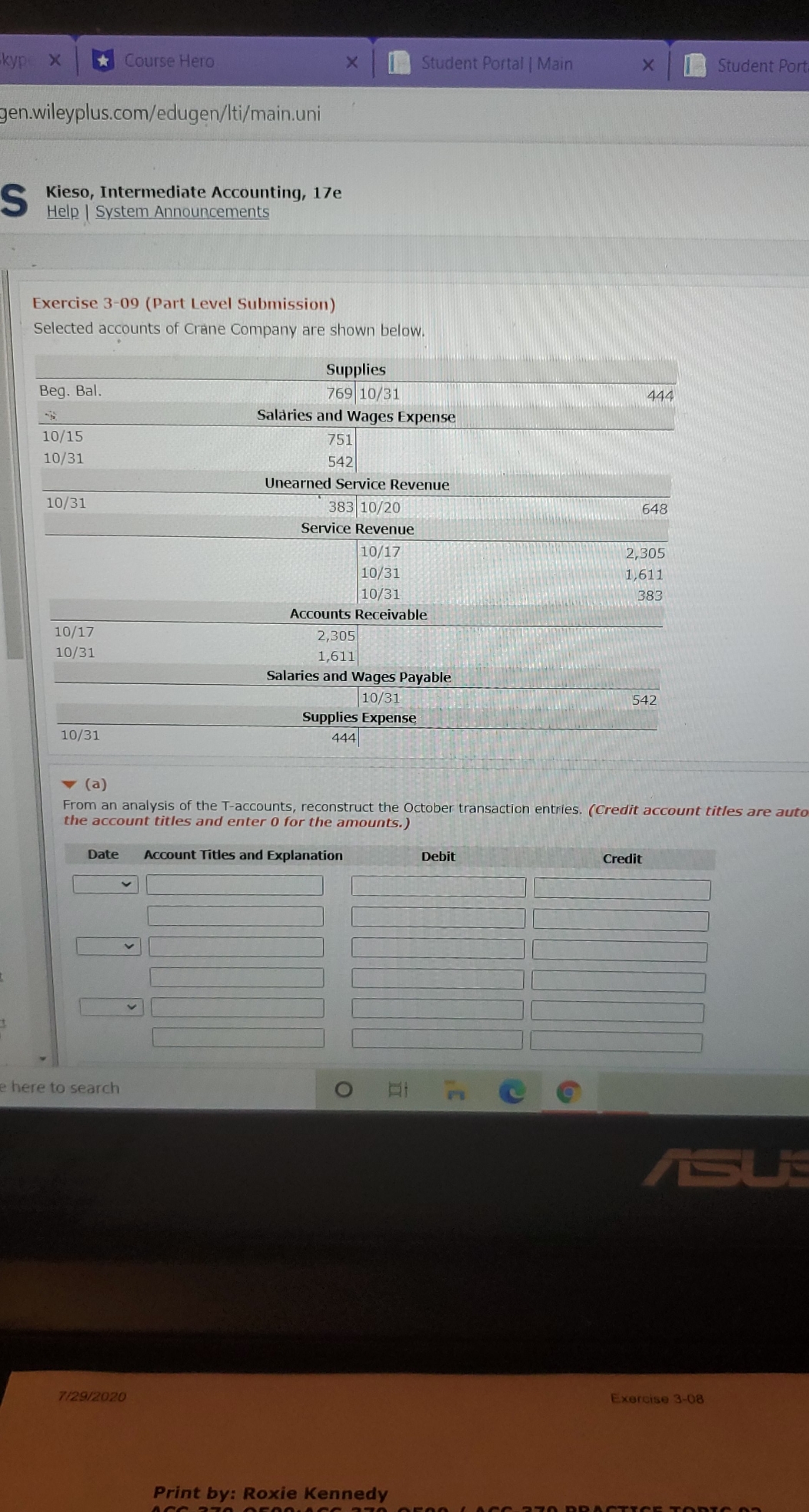 X Student Port gen.wileyplus.com/edugen/Iti/main.uni S Kieso, Intermediate Accounting, 17e Help | System