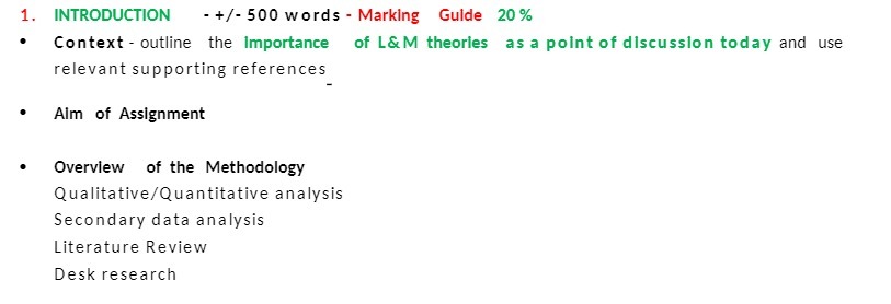 - outline the Importance of L&M theories as a point of discussion