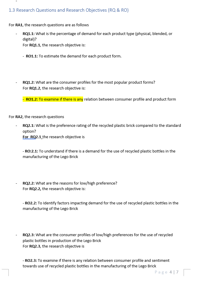 years. - RA2: Determine the marketing strategies to promote desire for the