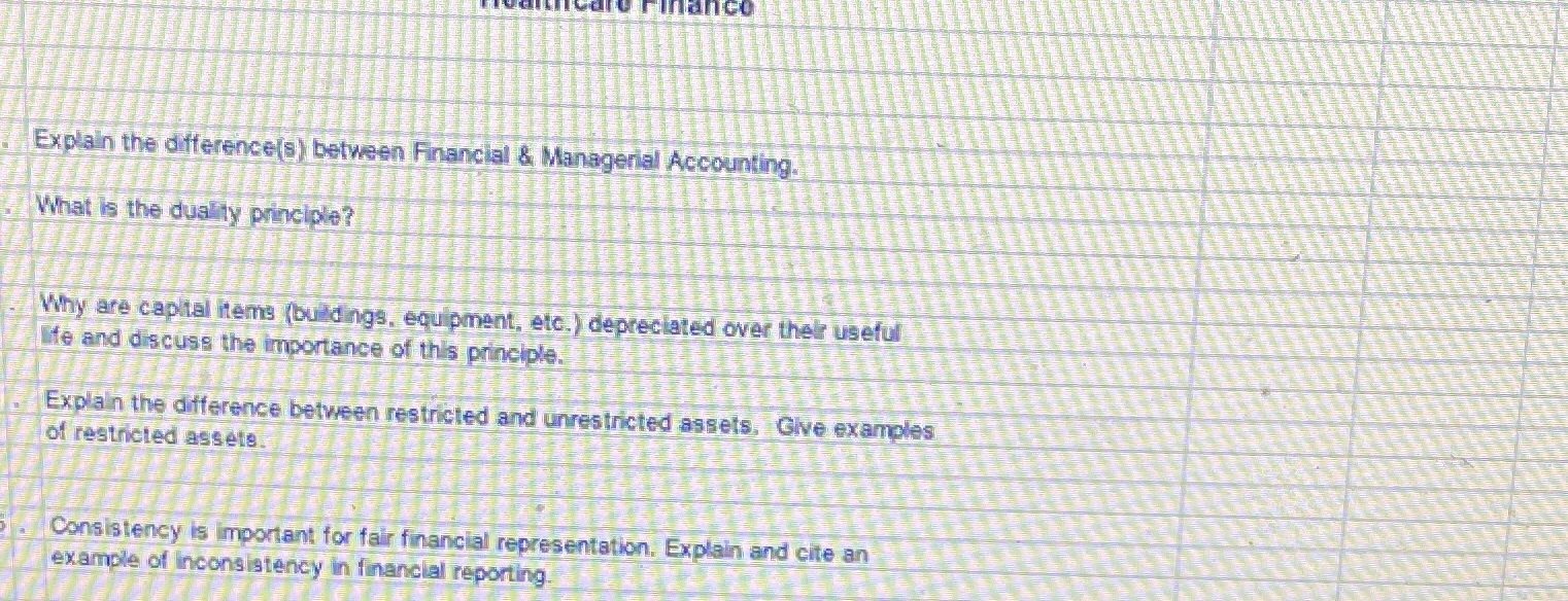 What is the duality principle? Why are capital items (buildings, equipment, etc.