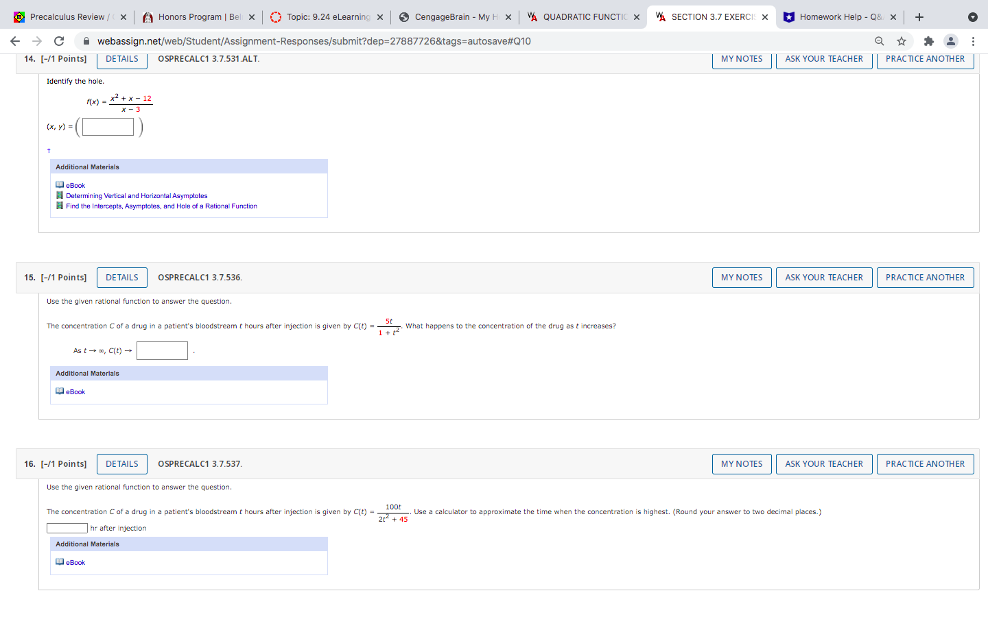 X VA SECTION 3.7 EXERCIS * * rmammar10's Profile - X +