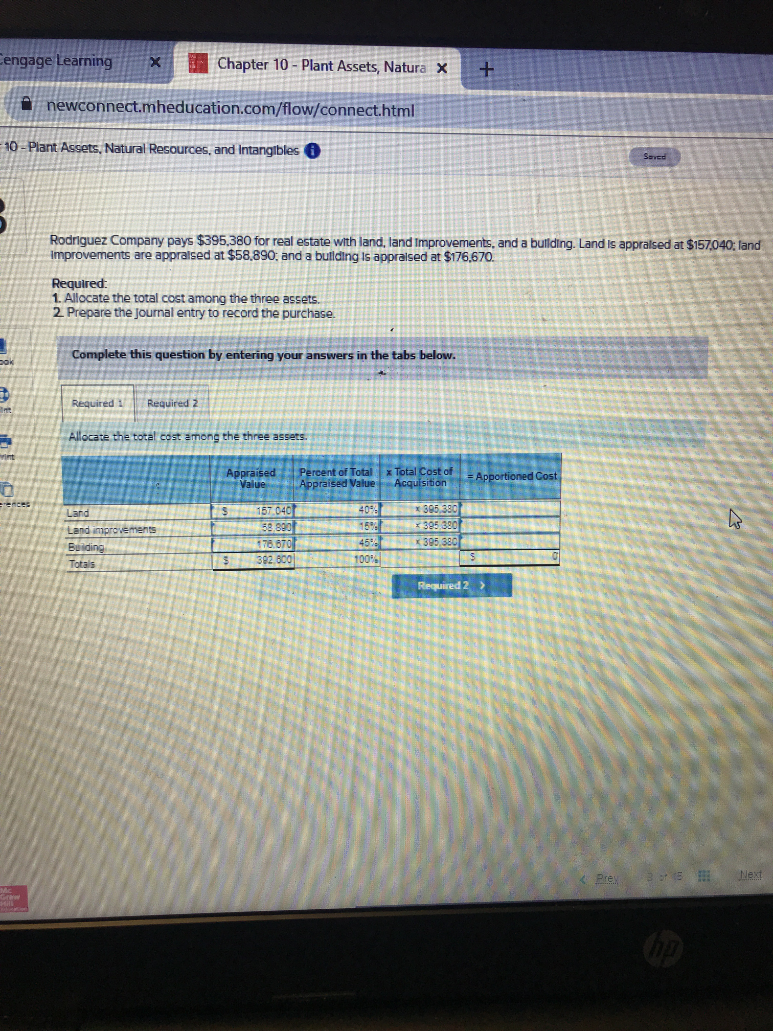Company pays $395,380 for real estate with land, land Improvements, and a