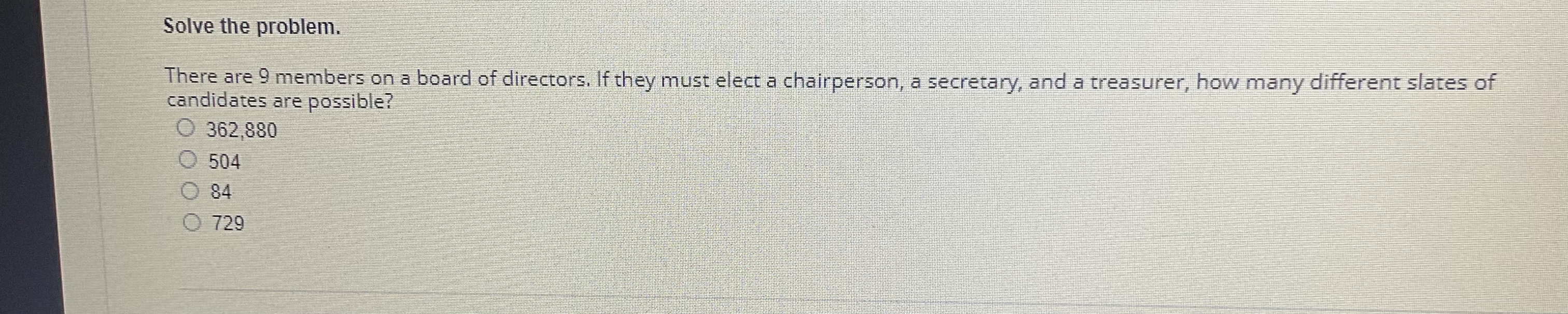 QUESTION 23 4 points Solve the problem. There are 12 members on