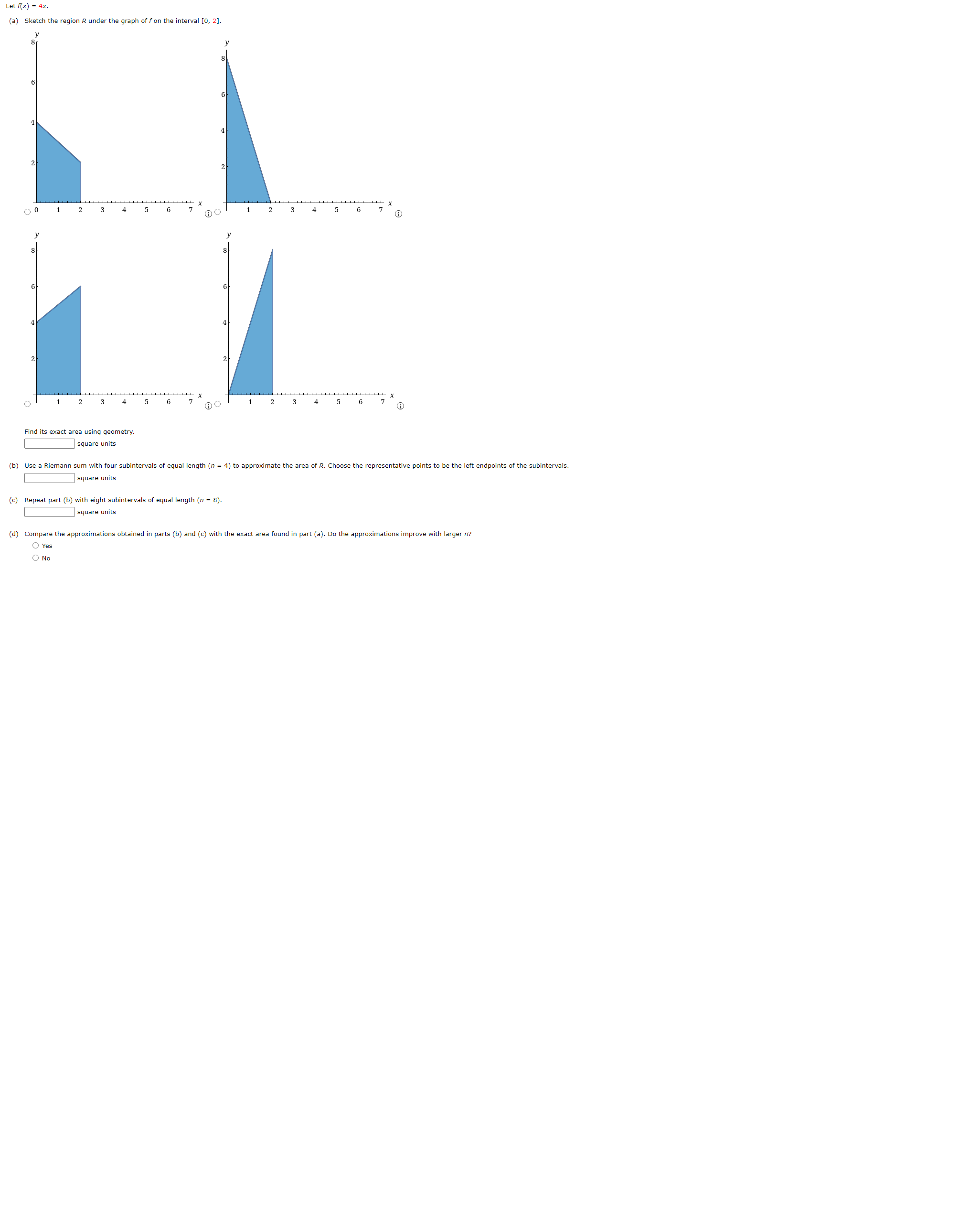 4x. ( a ) Sketch the region R under the graph of