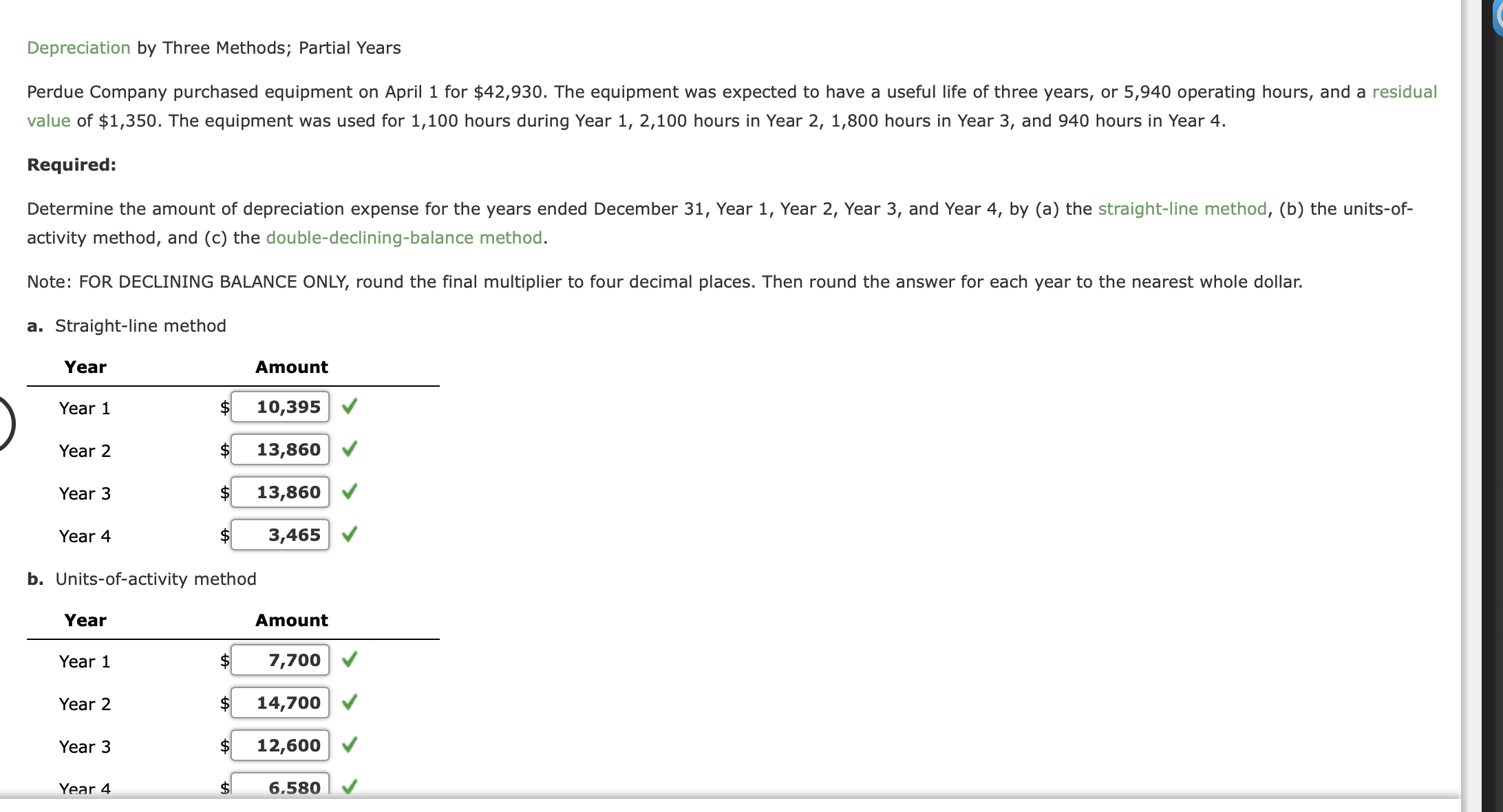  Depreciationby Three Methods; Partial Years Depreciation by Three Methods; Partial Years