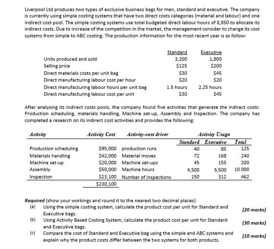  Please help me answer this question related to activity based costing