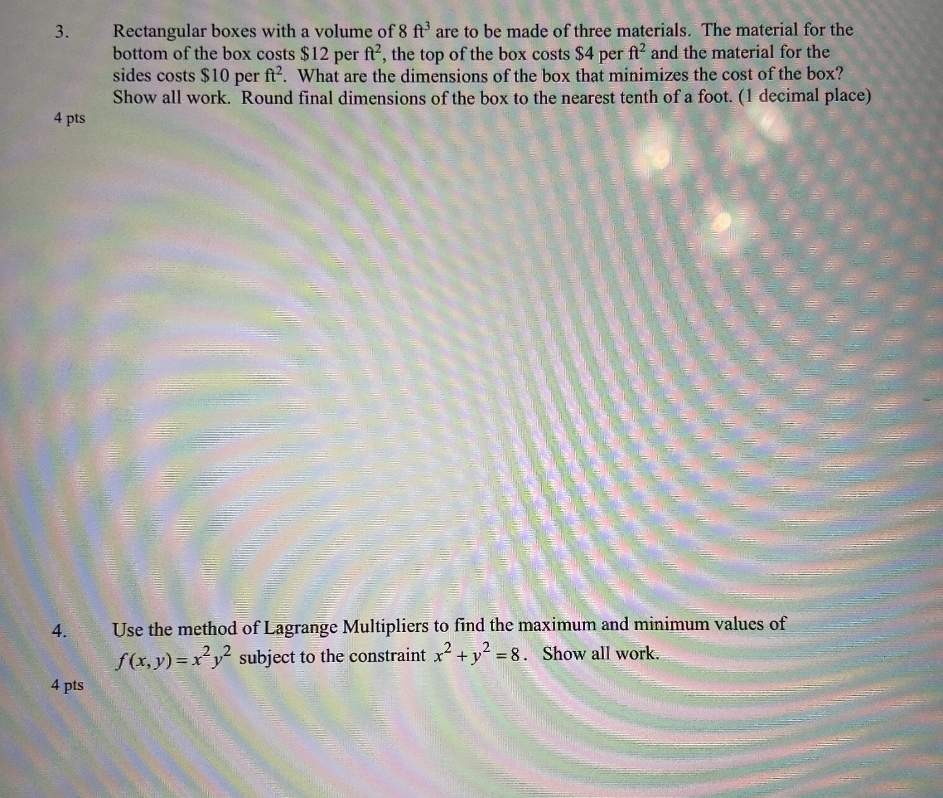 to be made of three materials. The material for the bottom of