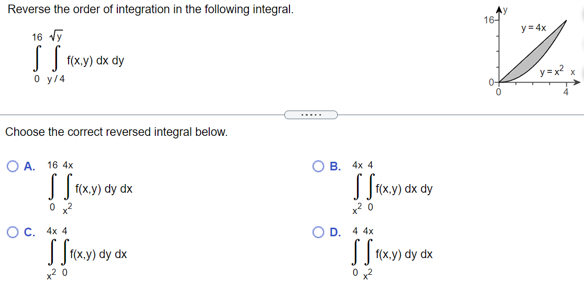 force is conservative. What is the potential function @? Select the correct