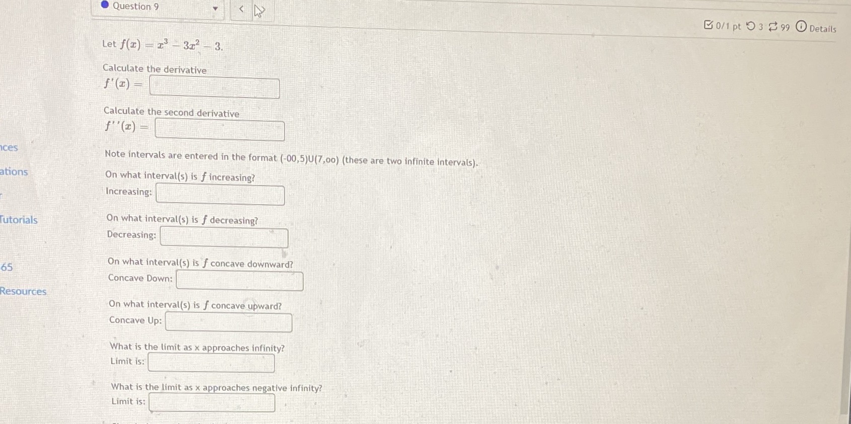  Question 9 0/1 pt 9 3 99 0 Details Let f(I)
