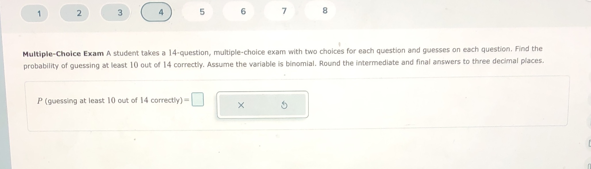 takes a 14-question, multiple-choice exam with two choices for each question and