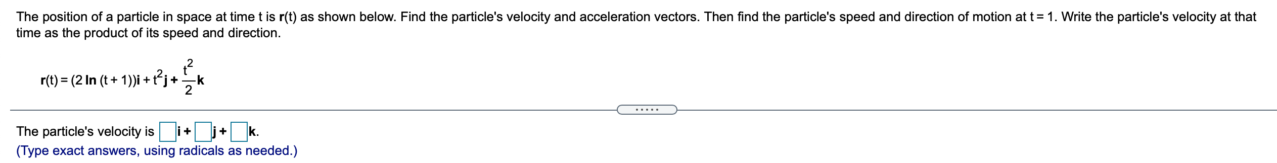 parts of the problems. The path r(t) = (t) i + (t2
