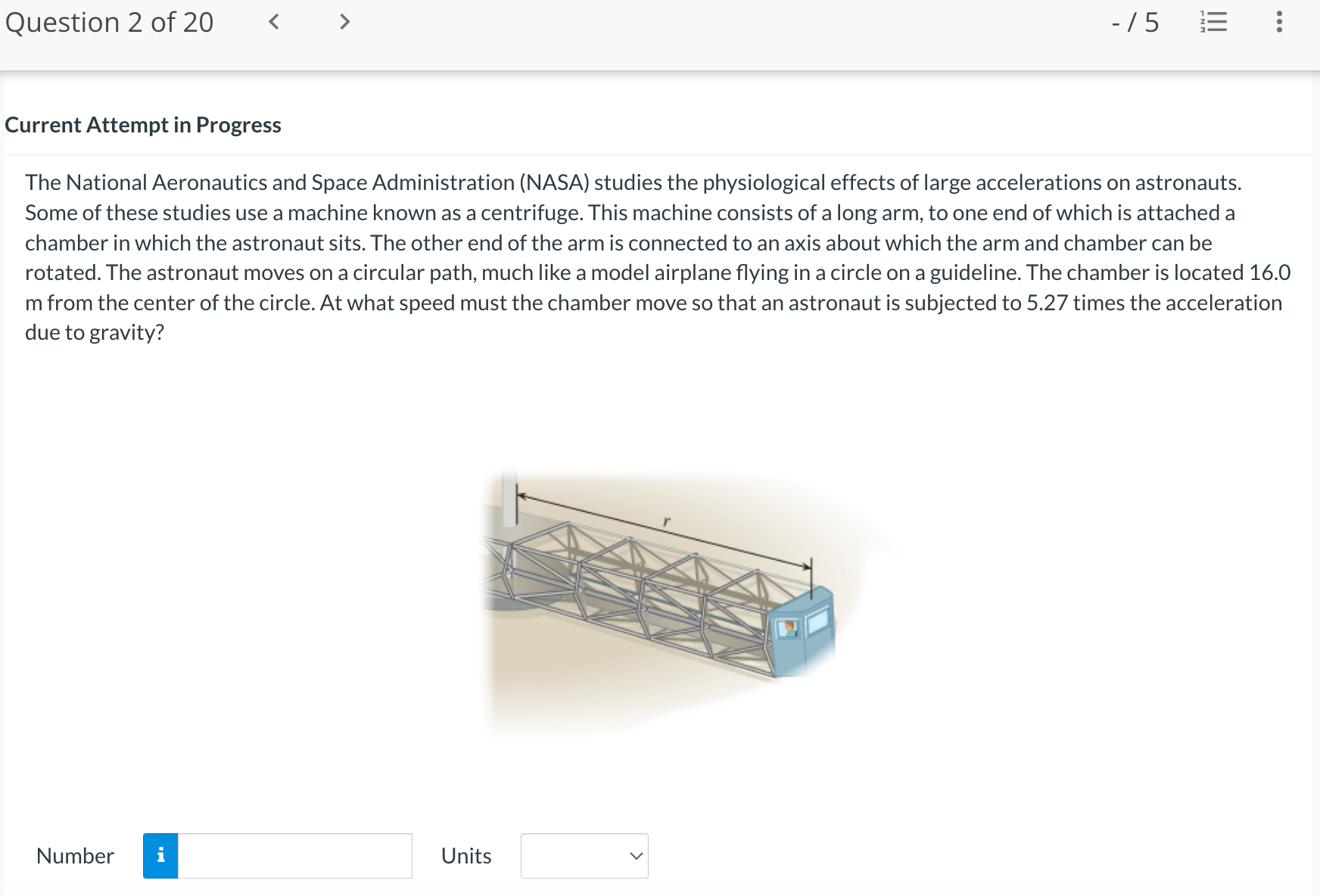 known as a centrifuge. This machine consists of a long arm, to