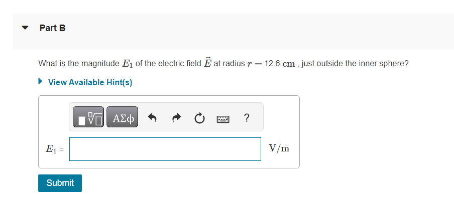 separated by vacuum. The inner sphere has a radius of Ta =