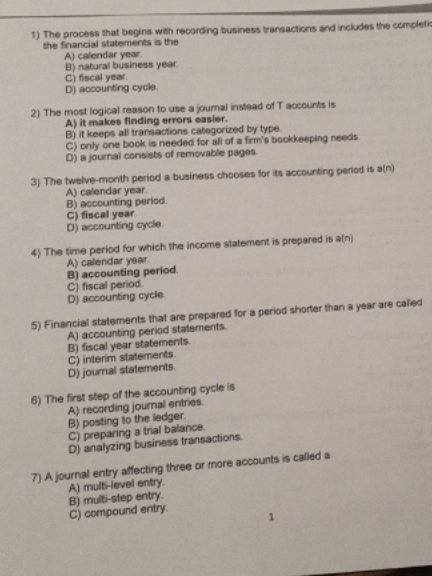 transactions and includes the complelic the financial statements is the Al calendar