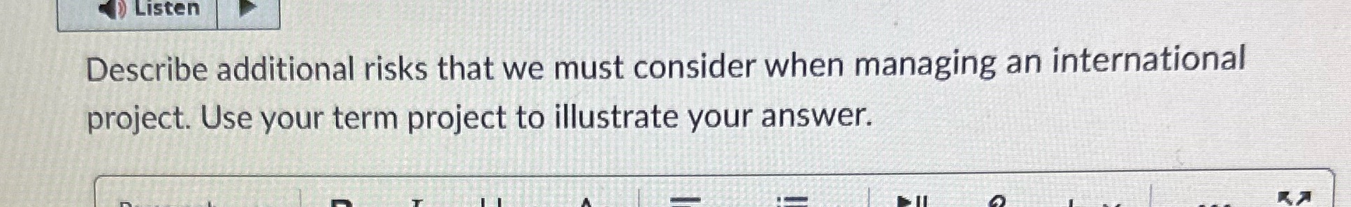 project. Use your term project to illustrate your answer,