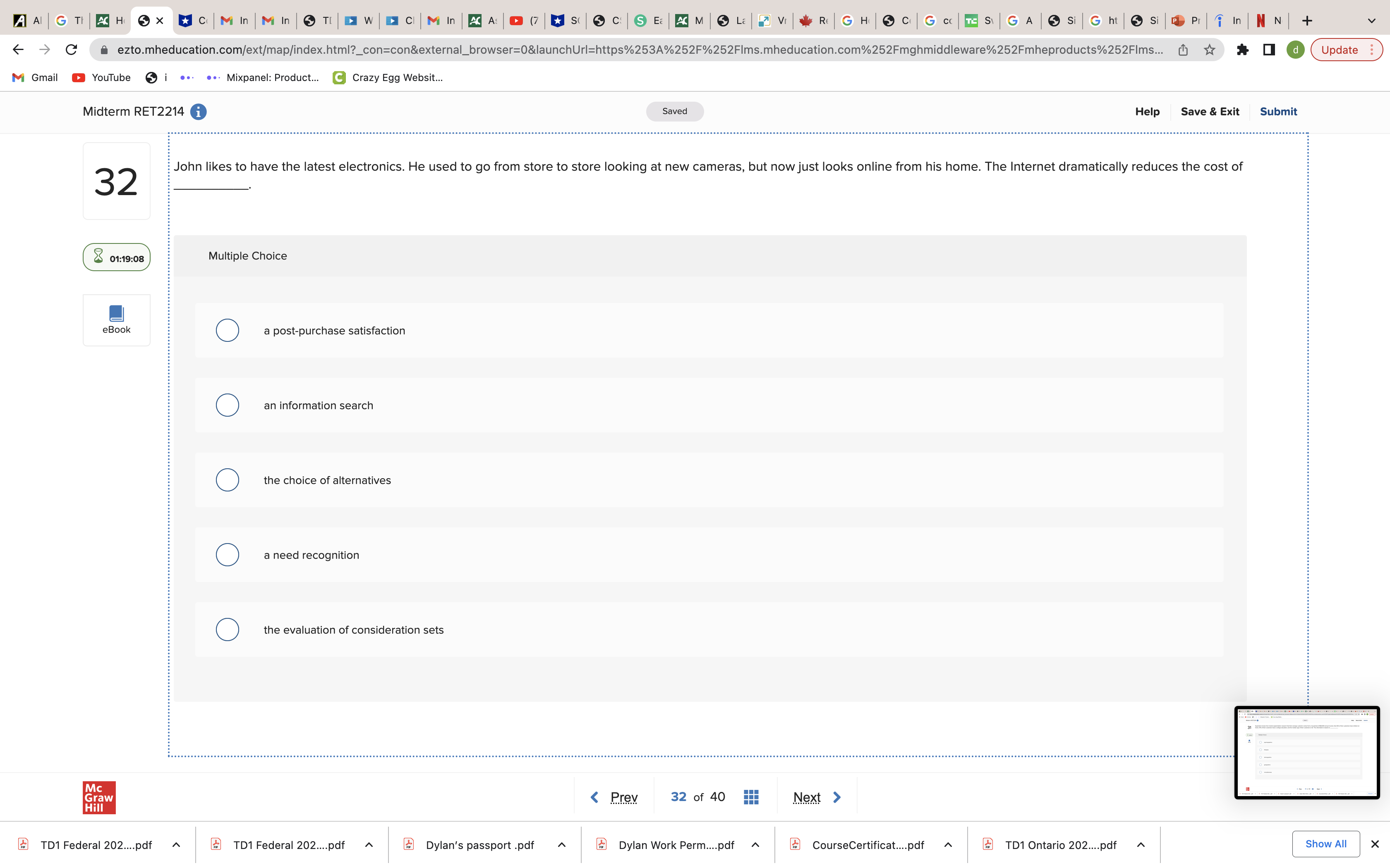 42. This information is based on 8 01:19:91 Multiple Choice eBook O