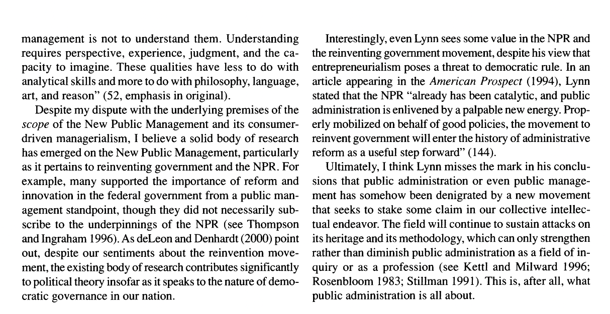 is in line with Hood's NPM? Norma M. Riccucci University at Albany