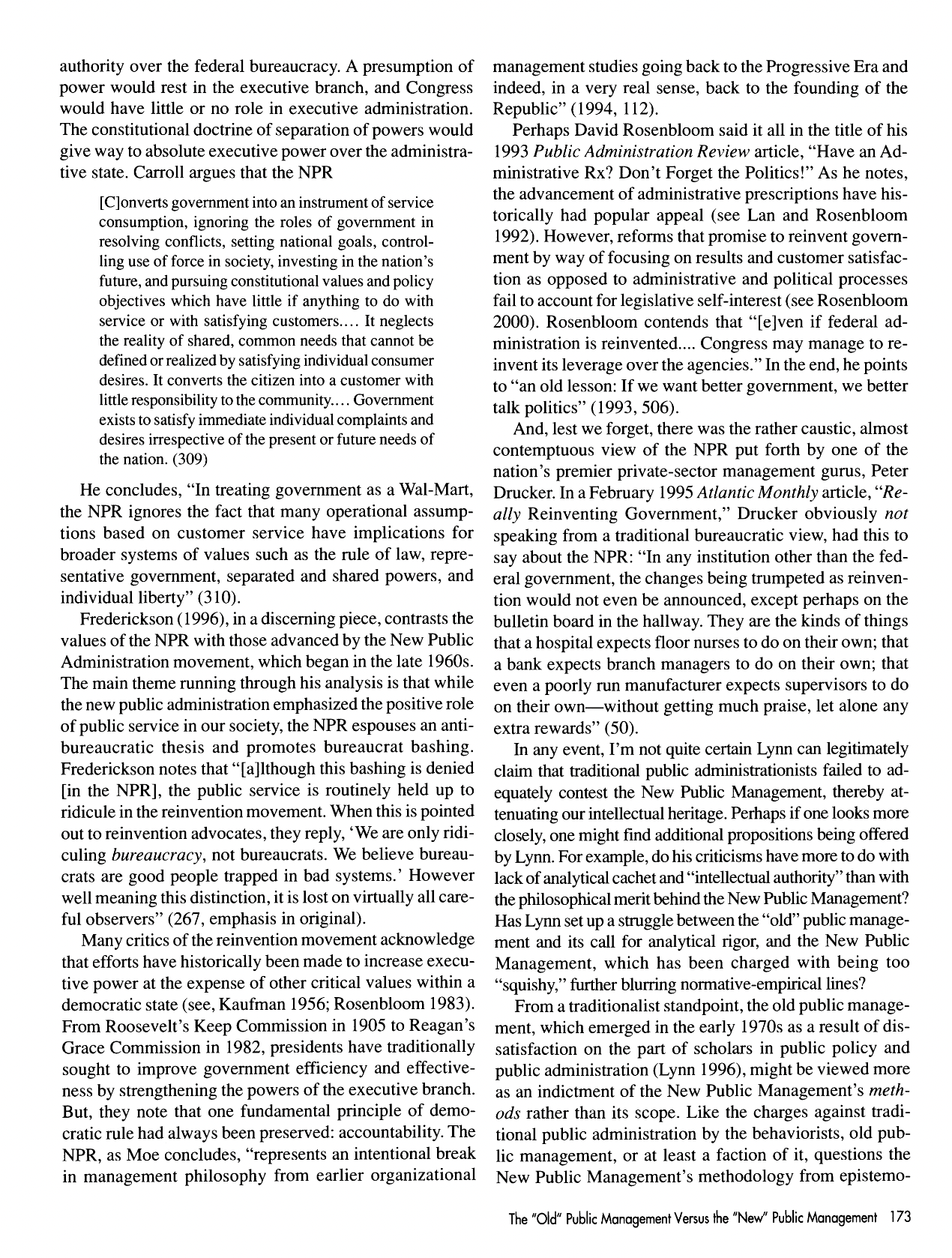 Administration Fit In? Larry Lynn's piece, "The Myth of the Bureaucratic Para-