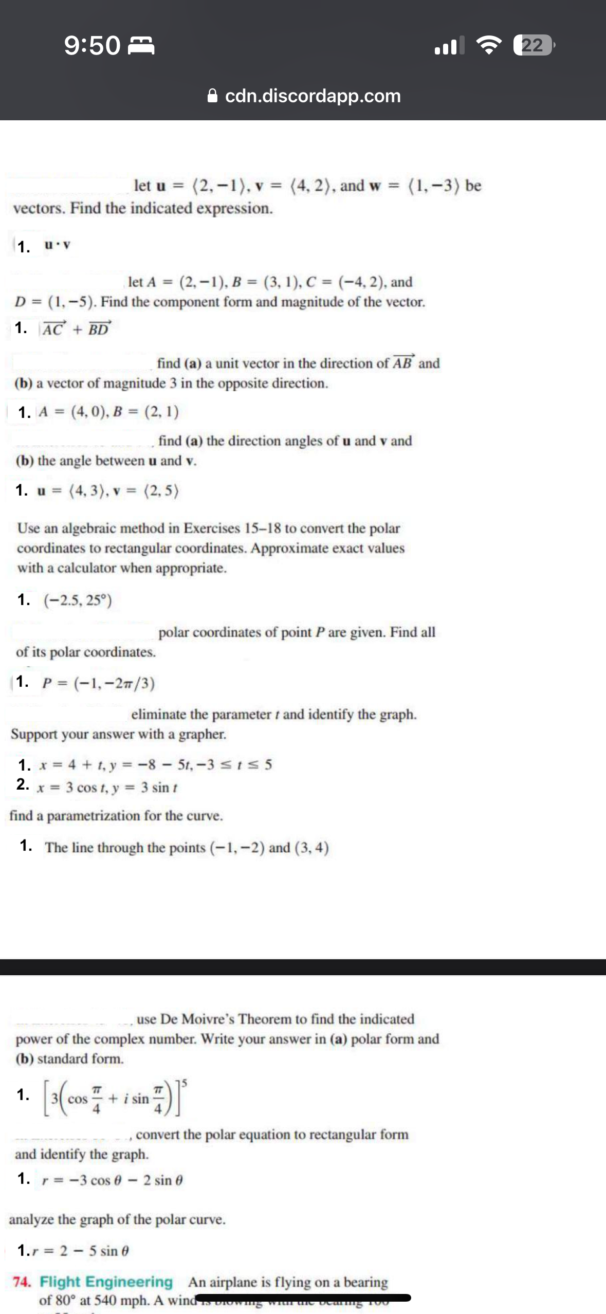 9:50 m 22 cdn.discordapp.com let u = (2, -1), v =