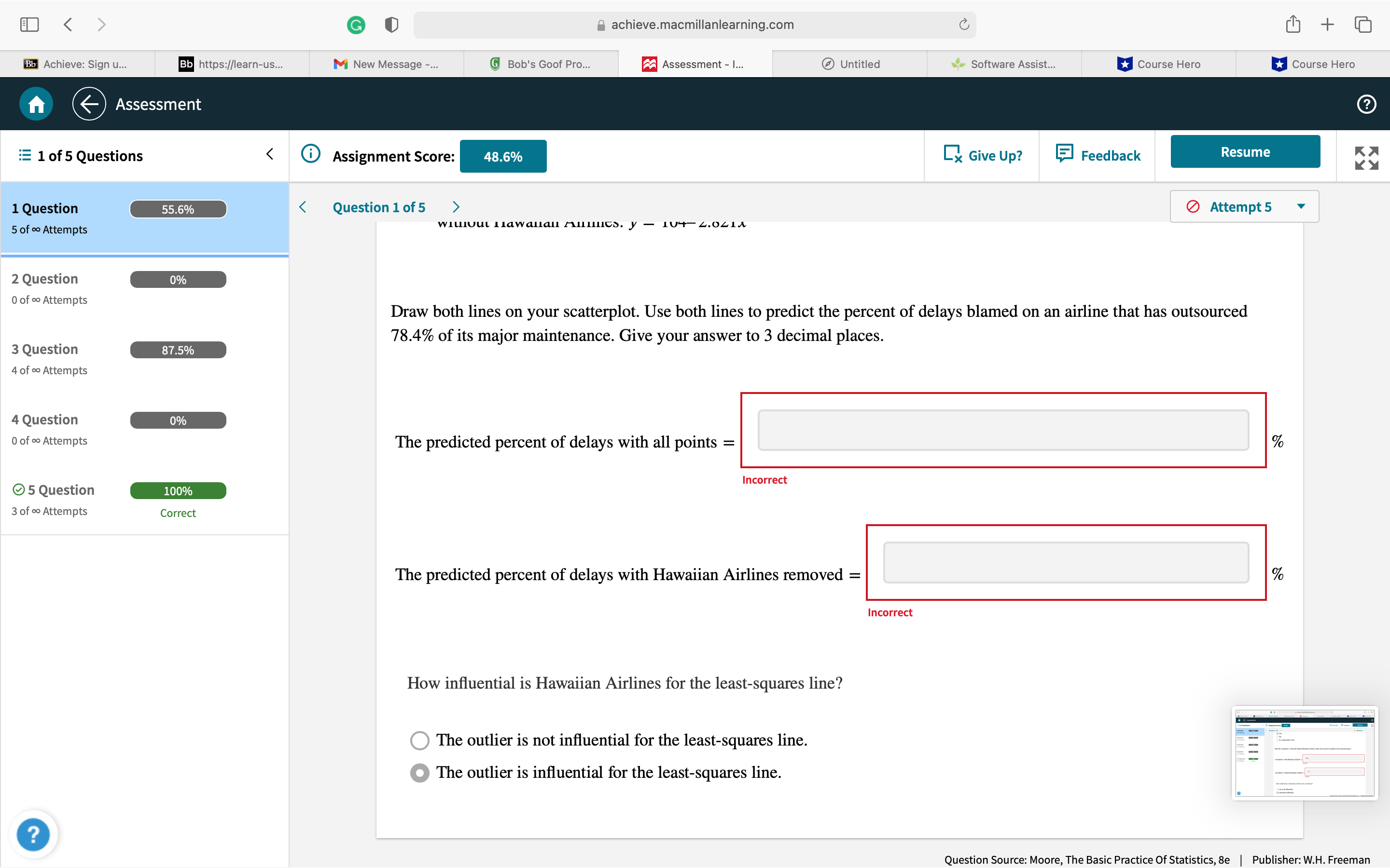 of . Attempts Draw both lines on your scatterplot. Use both lines