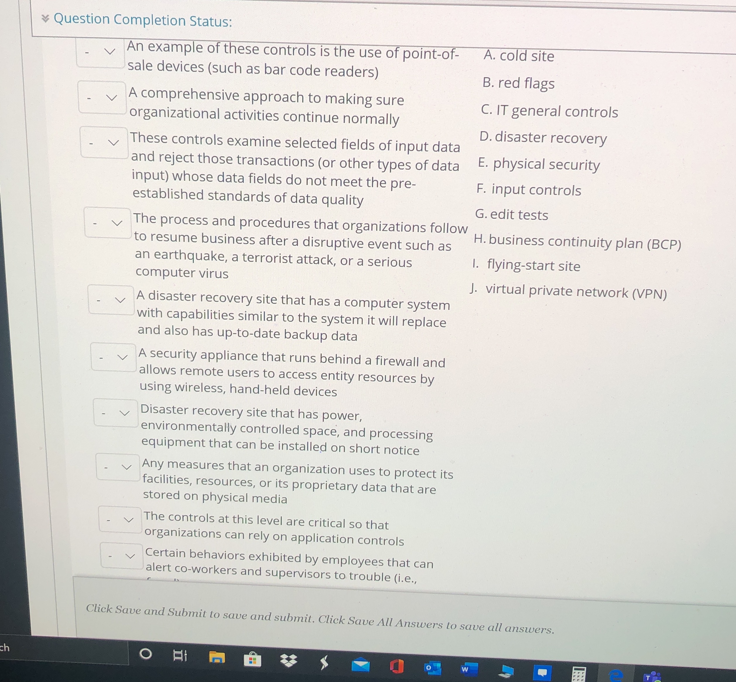 example of these controls is the use of point-of- A. cold site