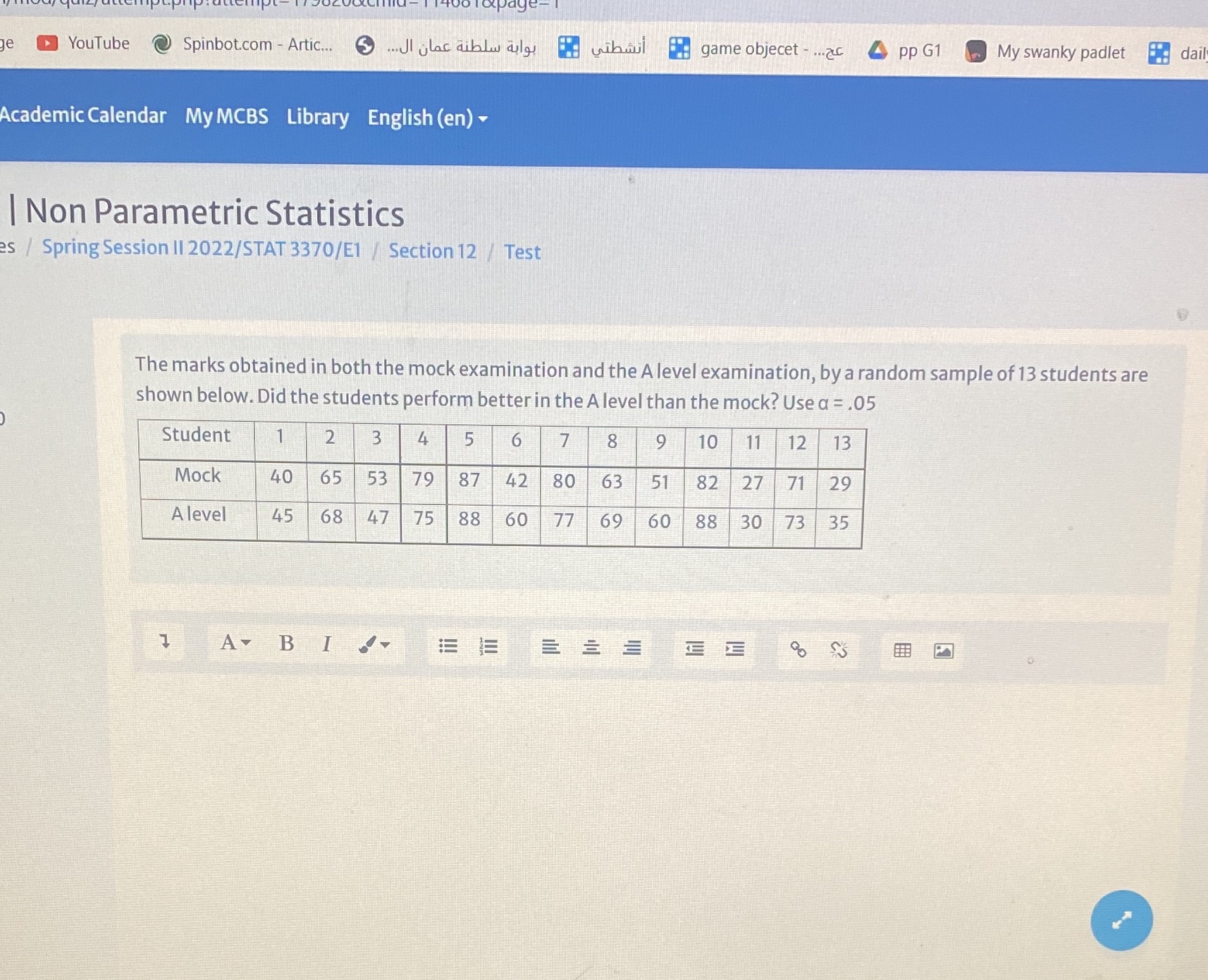  Please answer the question quickly, because it is a test and