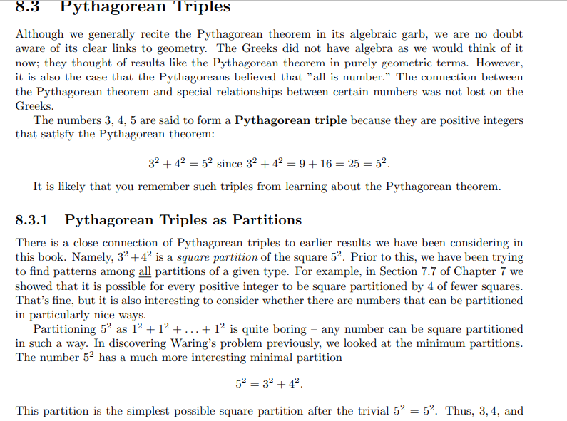 these triples, and explain how they are generated by the triple (3,