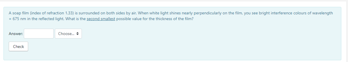 shown below, is set up and a series of bright fringes is