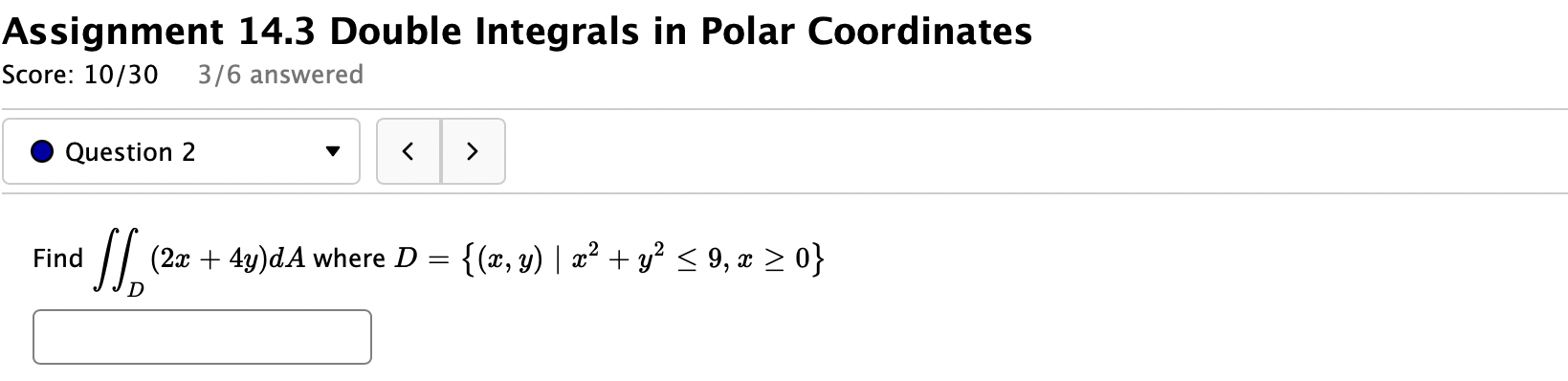 {(339) l m2 + y? S 4}_ Then the double integral of