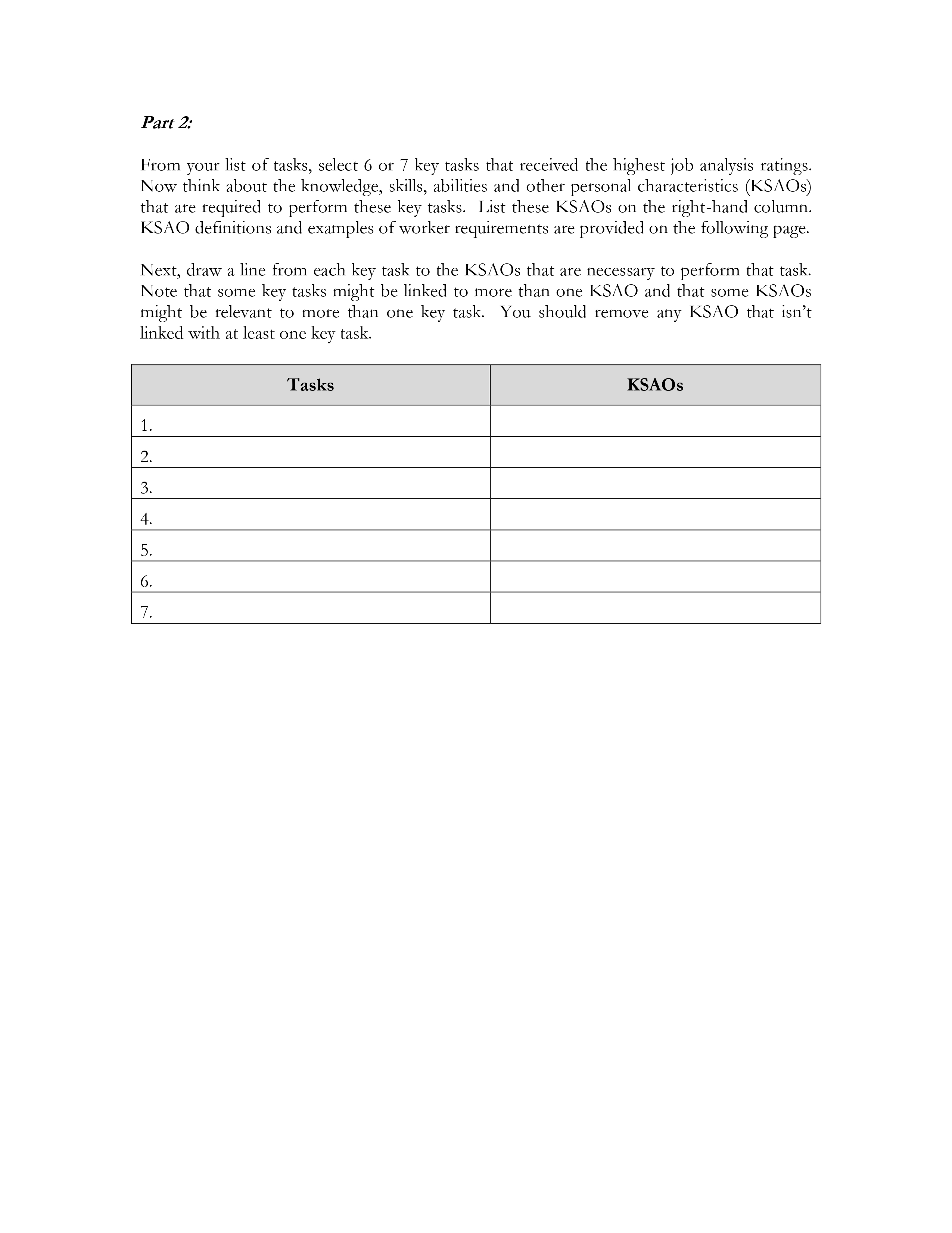 designed to obtain information on the critical zasks required to perform a