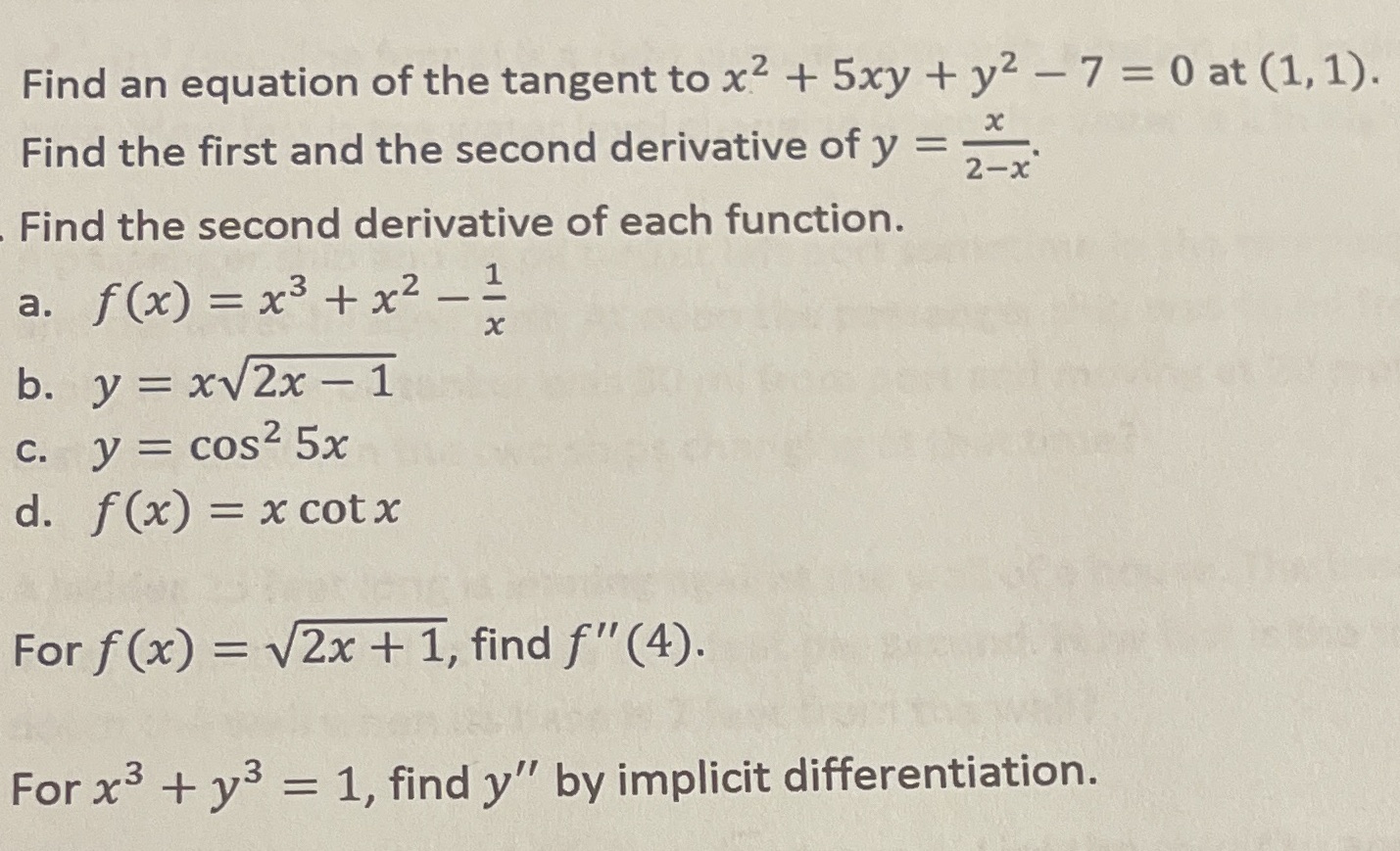 Please answer everything and show all steps, don't skip anything. Find an