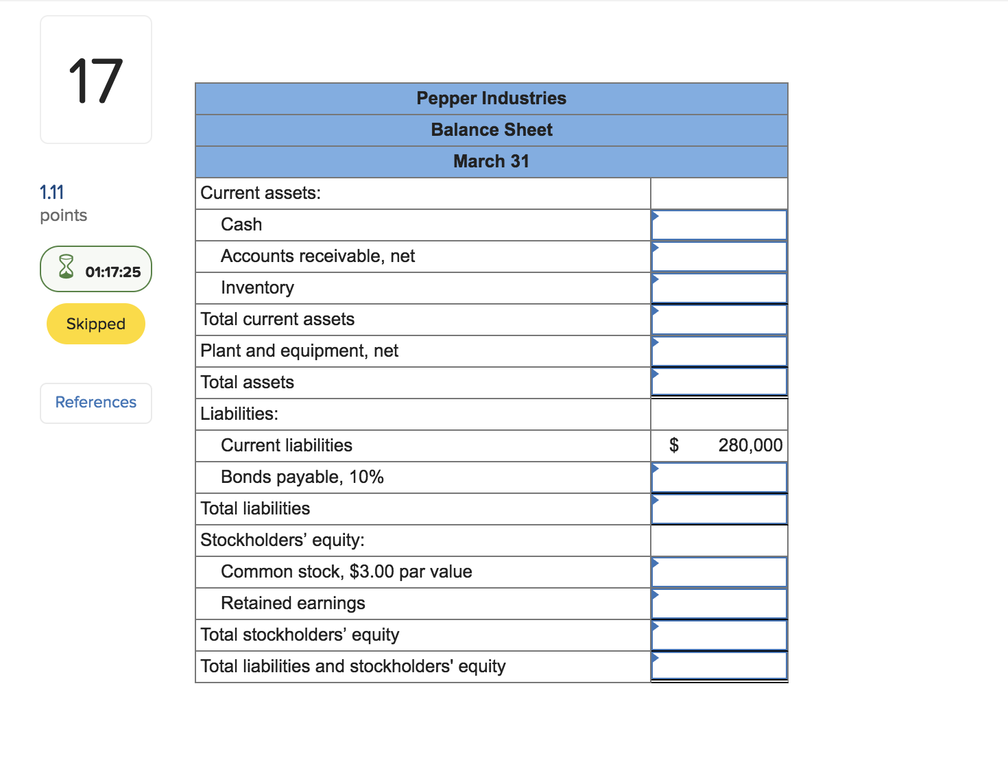 Ratios Analysis [LO15-2, LO15-3, LO15-4, LO155, LO15-6] 17 Pepper Company provided the