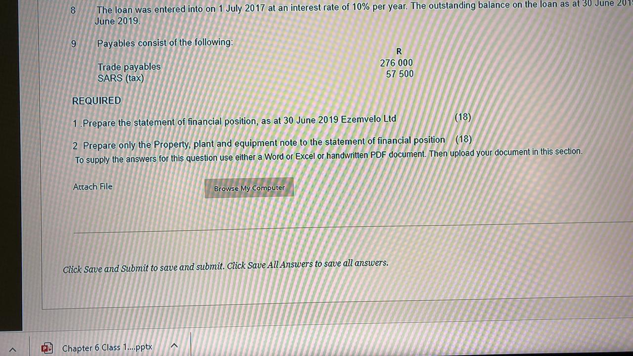 was prepared on 10 July 2019 by the new accountant EZEMVELO LIMITED