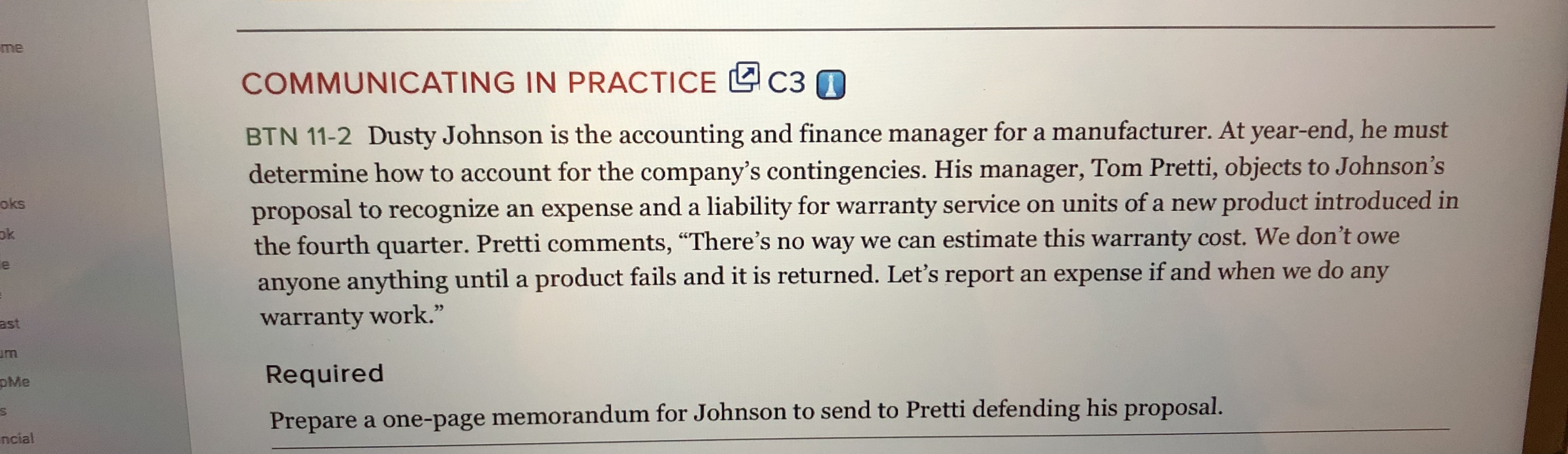 Read the problem and response to his manager.(Answer these questions rather than