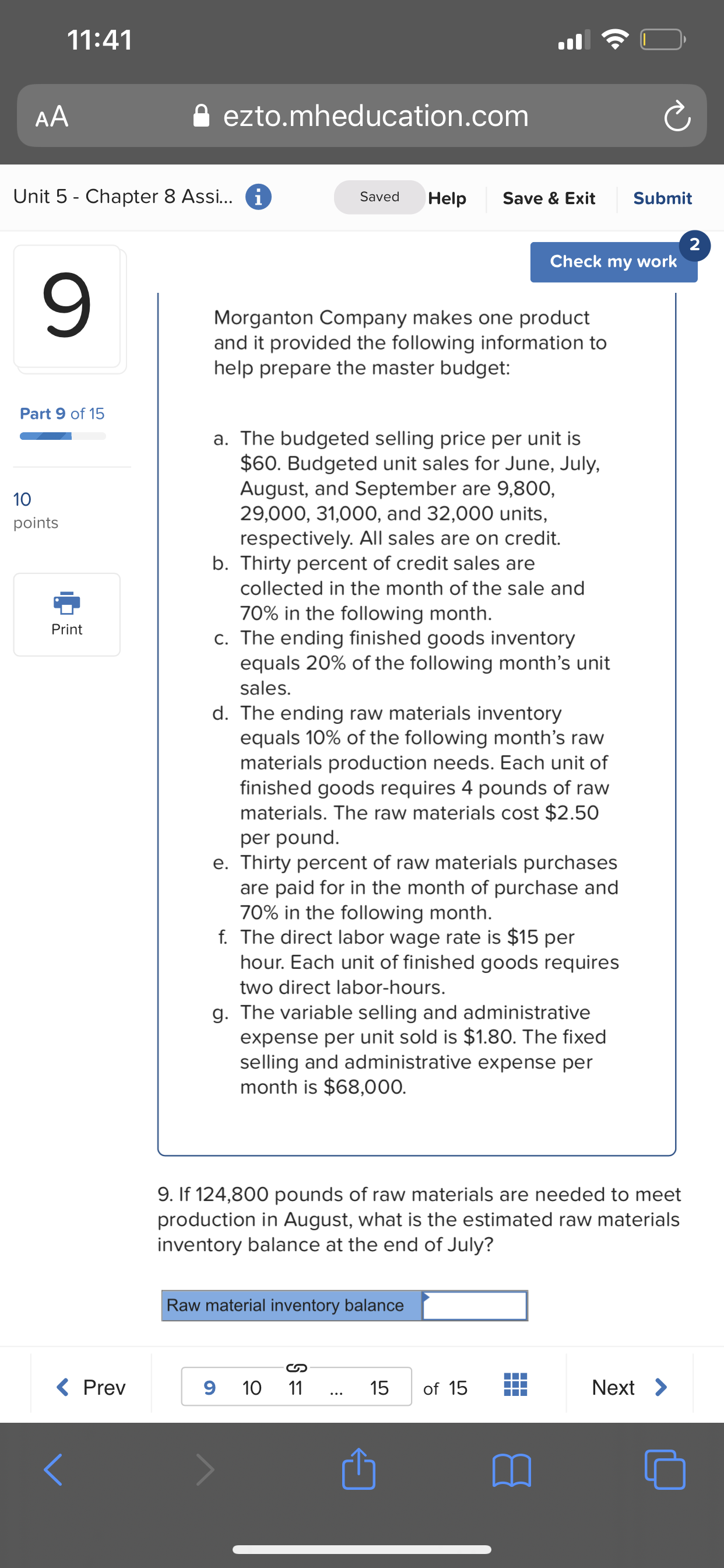 Please answer the question below in the picture G ezto.mheducation.com Unit