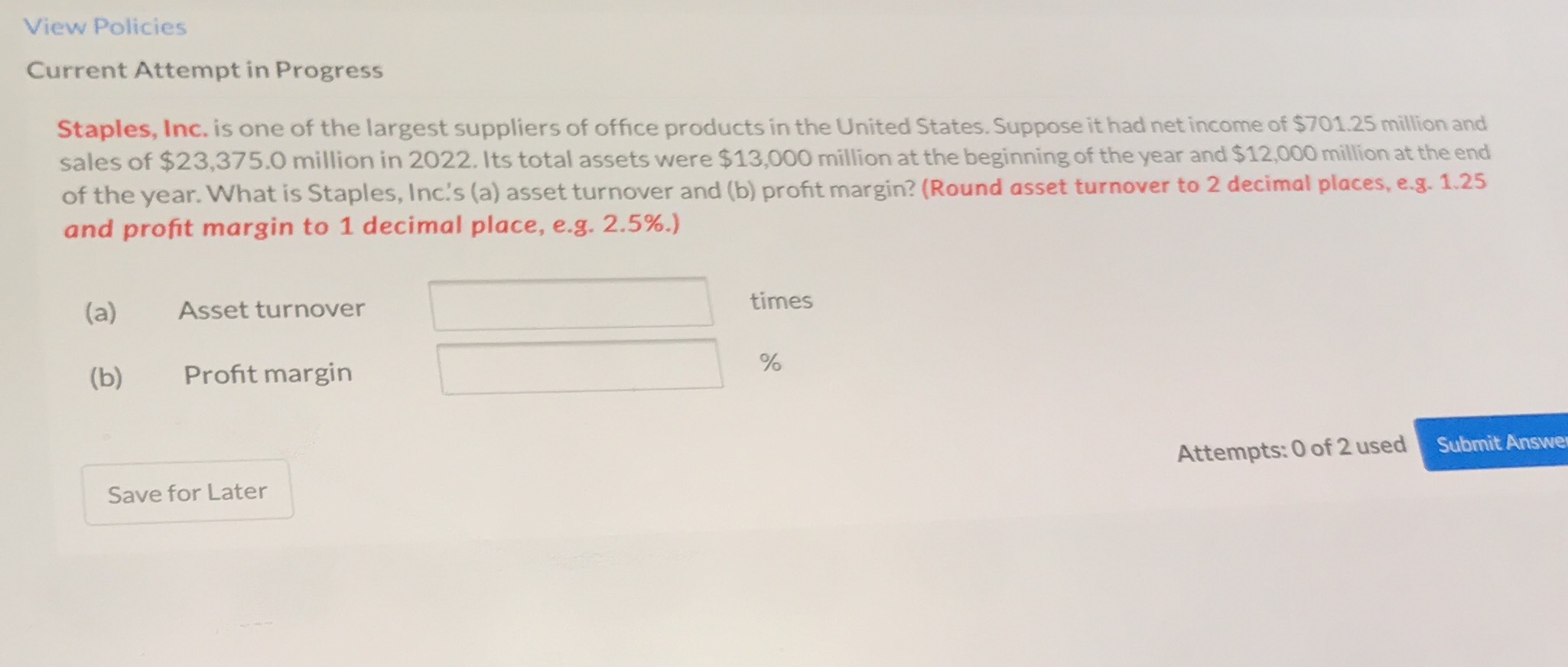 the largest suppliers of office products in the United States. Suppose it