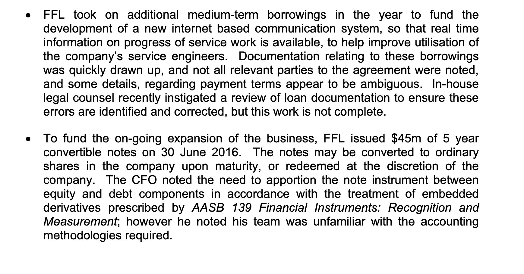FFL took on additional medium-term borrowings in the year to fund