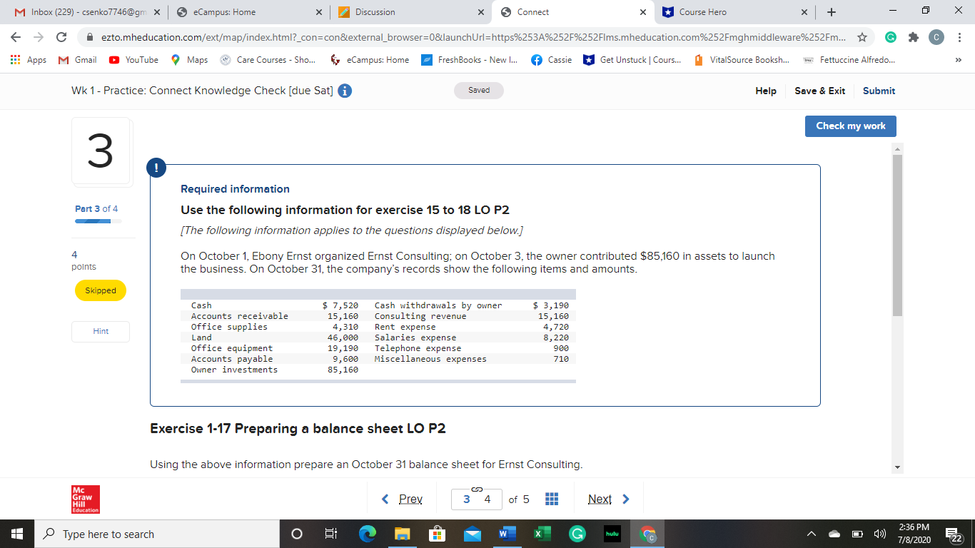 below M Inbox (229) - csenko7746@gm x | eCampus: Home X Discussion